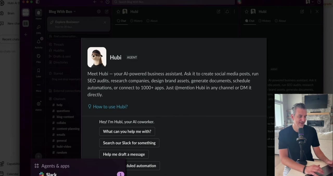 An AI assistant being explored in depth during a creator video