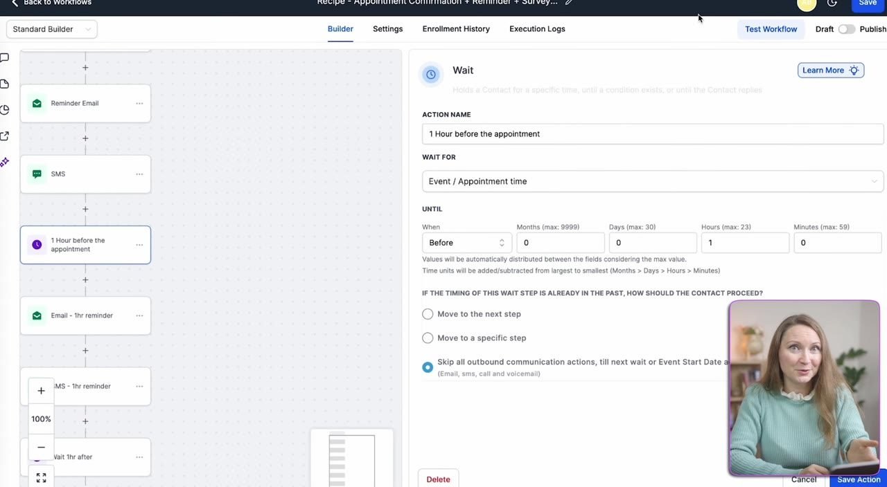 A creator configuring an automation workflow on screen